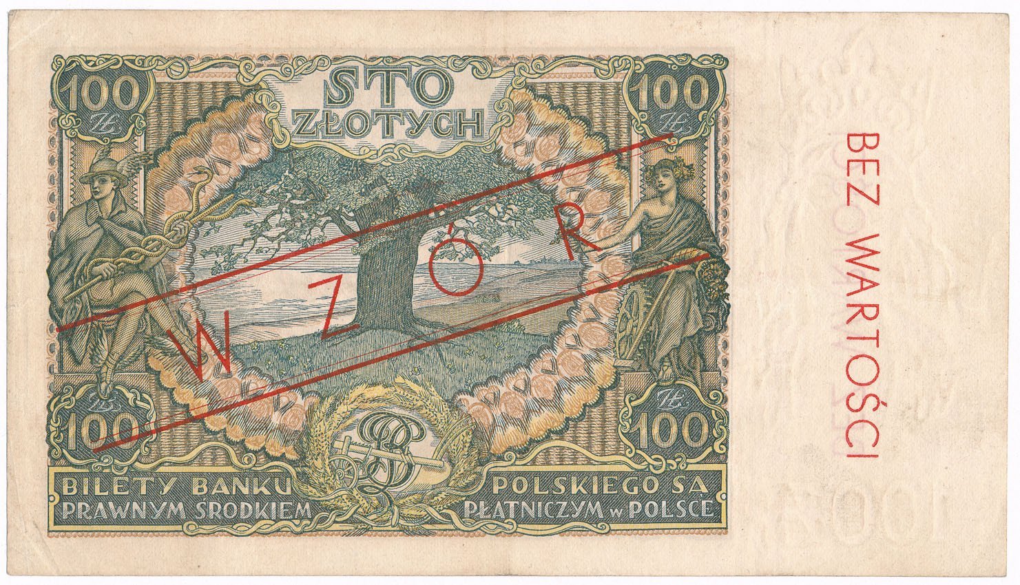 WZÓR.  100  złotych 1926 – RZADKOŚC R6